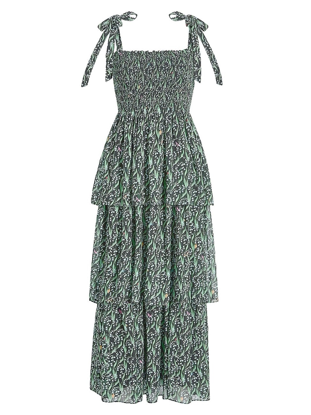 Hill House Elise Dress in Lily of the Valley Black